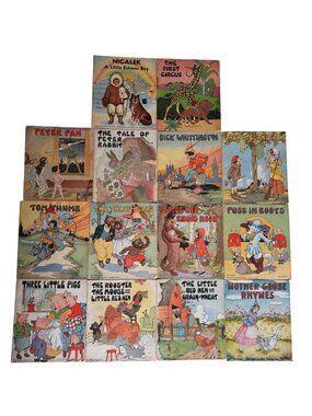 Vintage Platt & Munk Childrens 17 Book Set Classic Fairy Tales & Nursery Rhymes